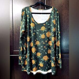 LuLaRoe Long-sleeve Floral Tunic